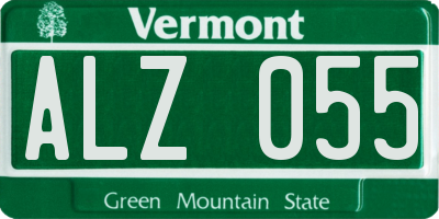 VT license plate ALZ055