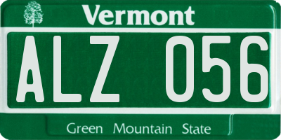 VT license plate ALZ056