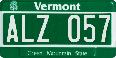 VT license plate ALZ057