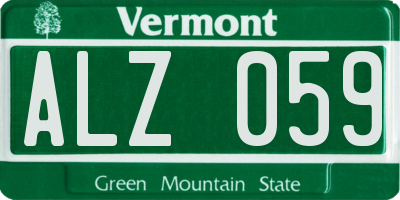 VT license plate ALZ059