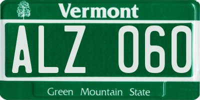 VT license plate ALZ060