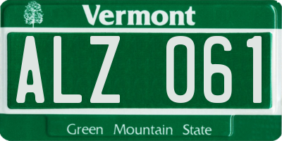 VT license plate ALZ061