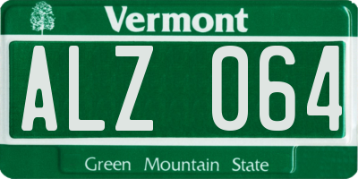 VT license plate ALZ064