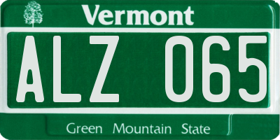 VT license plate ALZ065