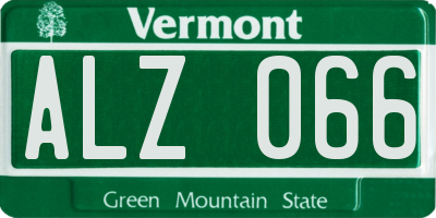 VT license plate ALZ066