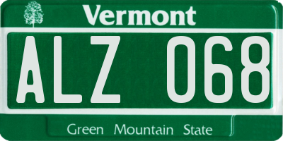 VT license plate ALZ068