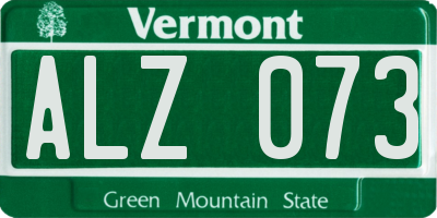 VT license plate ALZ073