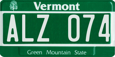 VT license plate ALZ074