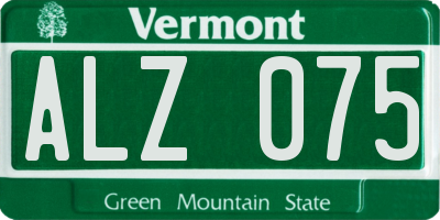 VT license plate ALZ075