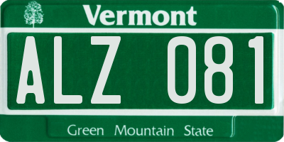 VT license plate ALZ081