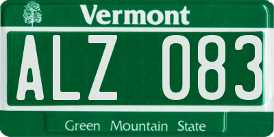 VT license plate ALZ083