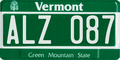 VT license plate ALZ087