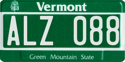 VT license plate ALZ088