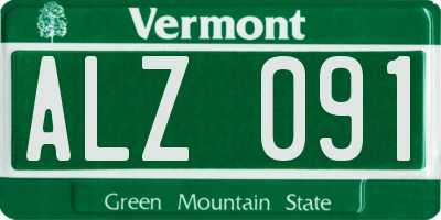 VT license plate ALZ091