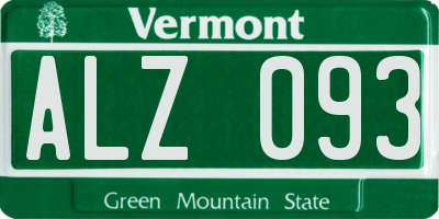 VT license plate ALZ093