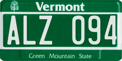 VT license plate ALZ094