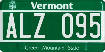 VT license plate ALZ095