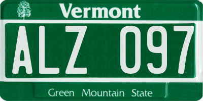 VT license plate ALZ097