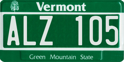 VT license plate ALZ105