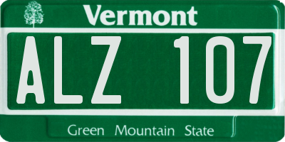 VT license plate ALZ107