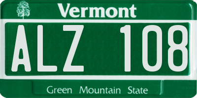 VT license plate ALZ108