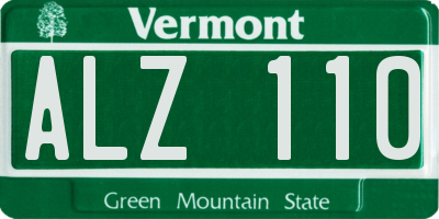 VT license plate ALZ110