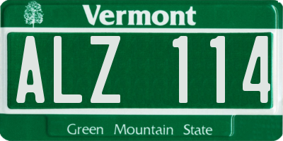 VT license plate ALZ114