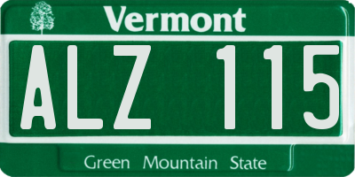VT license plate ALZ115