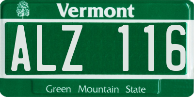 VT license plate ALZ116