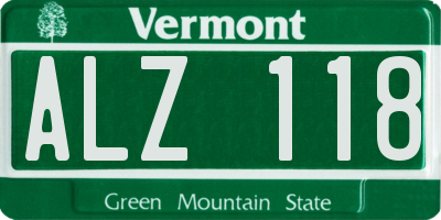 VT license plate ALZ118