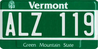VT license plate ALZ119