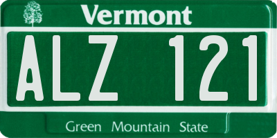 VT license plate ALZ121
