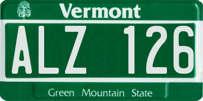 VT license plate ALZ126