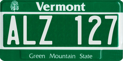 VT license plate ALZ127