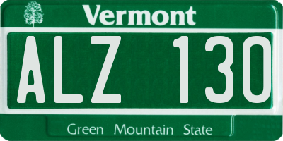 VT license plate ALZ130