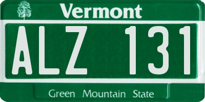 VT license plate ALZ131