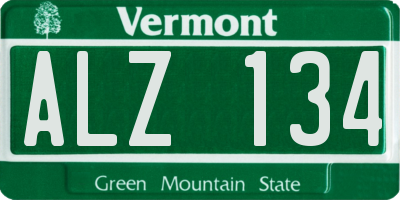 VT license plate ALZ134