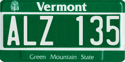 VT license plate ALZ135