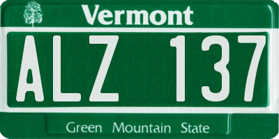 VT license plate ALZ137