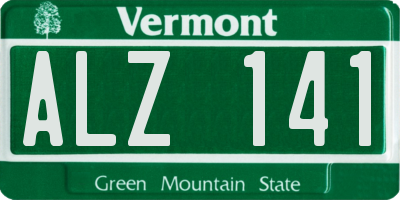 VT license plate ALZ141