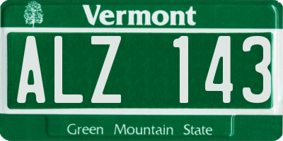 VT license plate ALZ143