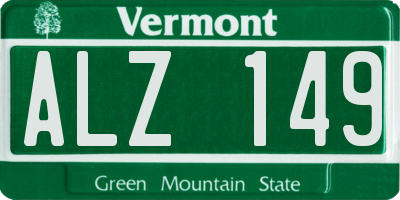 VT license plate ALZ149