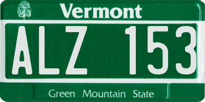 VT license plate ALZ153