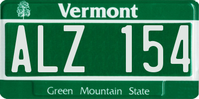 VT license plate ALZ154