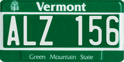 VT license plate ALZ156
