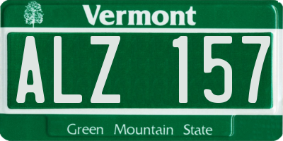 VT license plate ALZ157