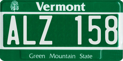 VT license plate ALZ158