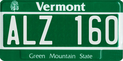 VT license plate ALZ160