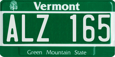 VT license plate ALZ165