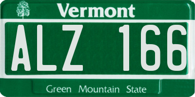 VT license plate ALZ166